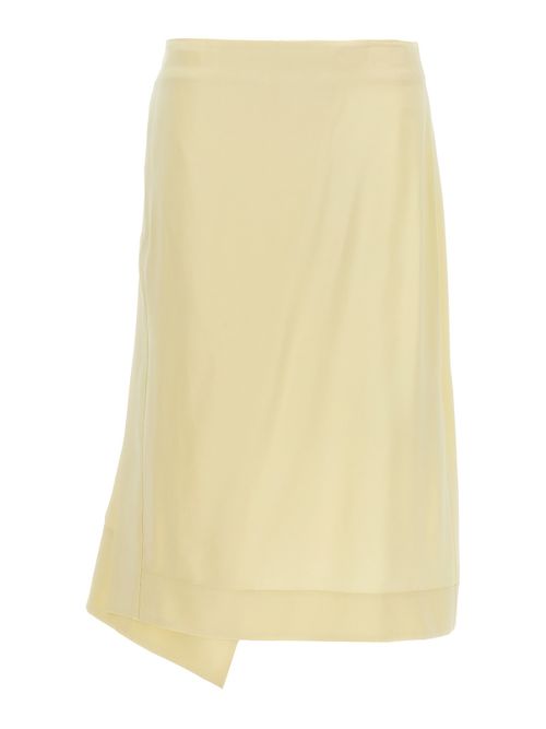 Satin skirt with side slit