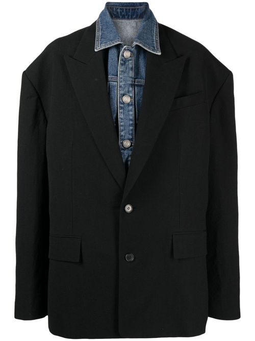 Peak-lapels oversized blazer - Black