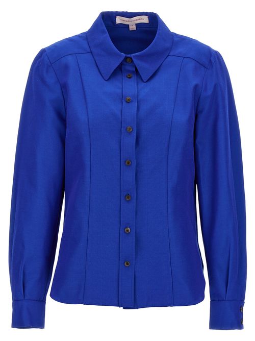 Cotton-Viscose Blend Blouse — Blue