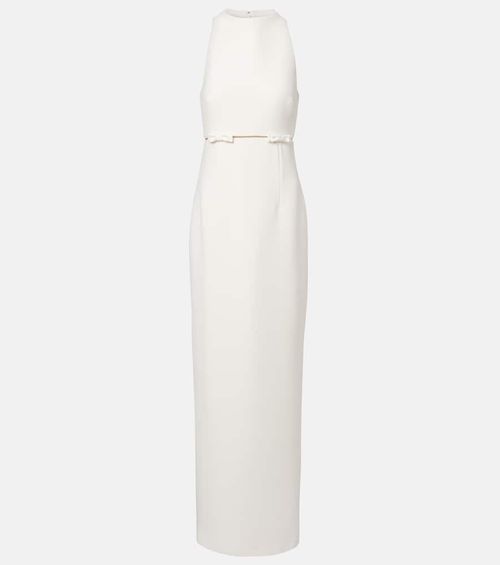 Bridal Jalie bow-detail crêpe gown