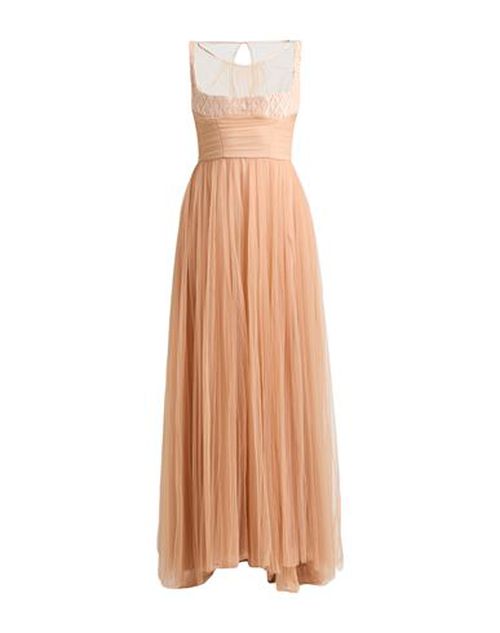 Elisabetta Franchi Woman Maxi dress Apricot Size 6 Polyamide, Cotton, Elastane