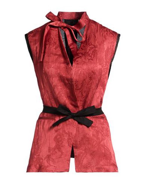 Woman Tailored Vest Tomato red Size 6 Acetate, Viscose, Linen
