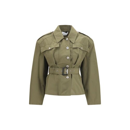 Belted Cotton Jacket — Green