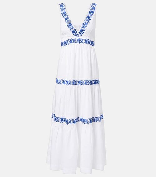 Cannes embroidered cotton maxi dress