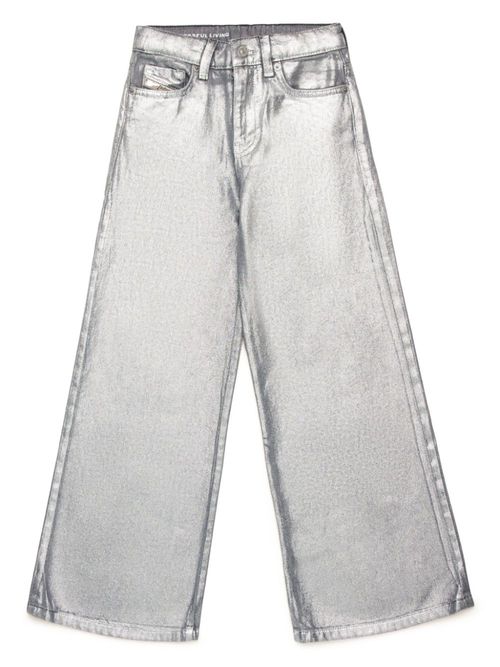 Metallic wide-leg jeans - Silver