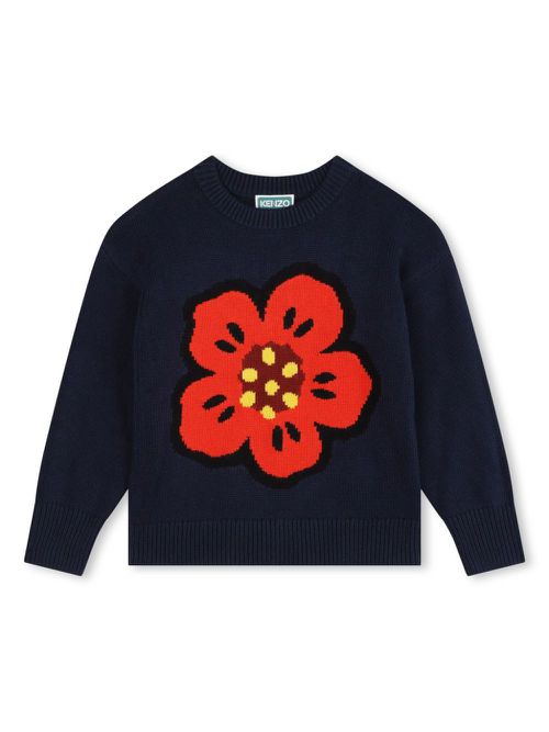 Poppy flower logo jumper - Blue