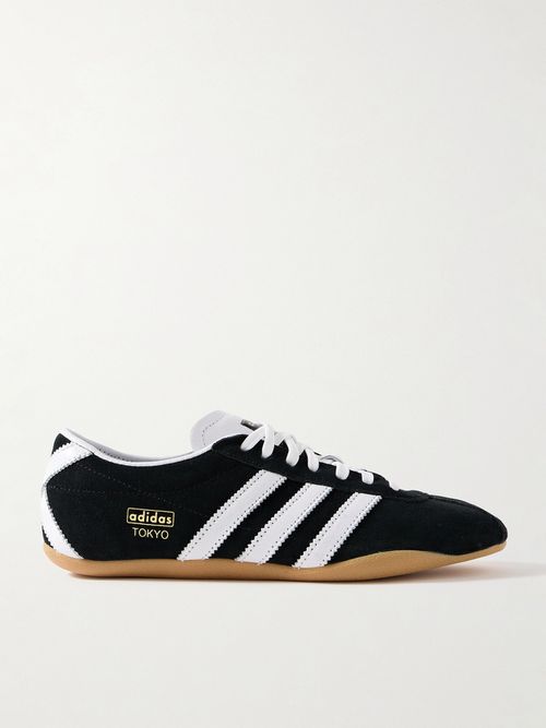 Tokyo Leather-trimmed Suede Sneakers - Black