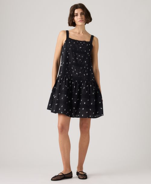 Women's Kate Floral Square Neck Mini Dress - Angela Daisy V3 Anthracite
