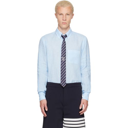 Blue Linen 4-Bar Shirt