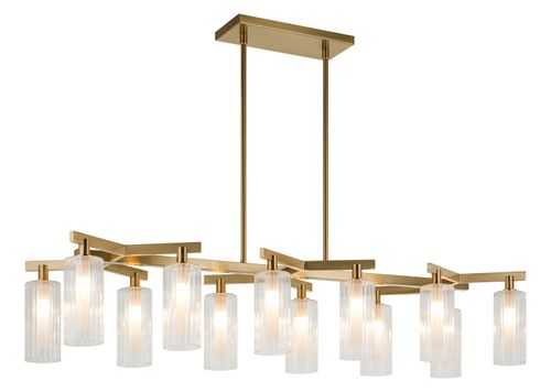 Aged Gold Brass 12 Light Chandelier from the Kristof Collection