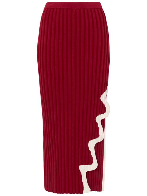 Logo-print midi skirt - Red