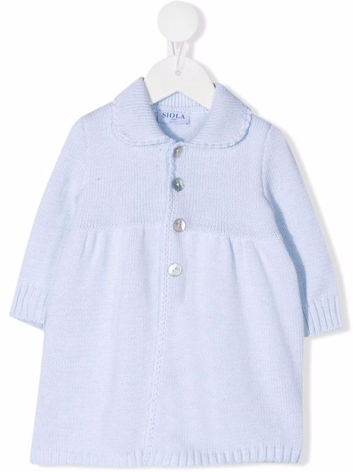 Collared knitted top - Blue