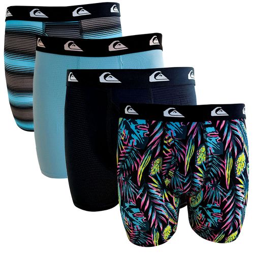 4PK Mesh Boxer Brief - BLACK/BLUE S:-