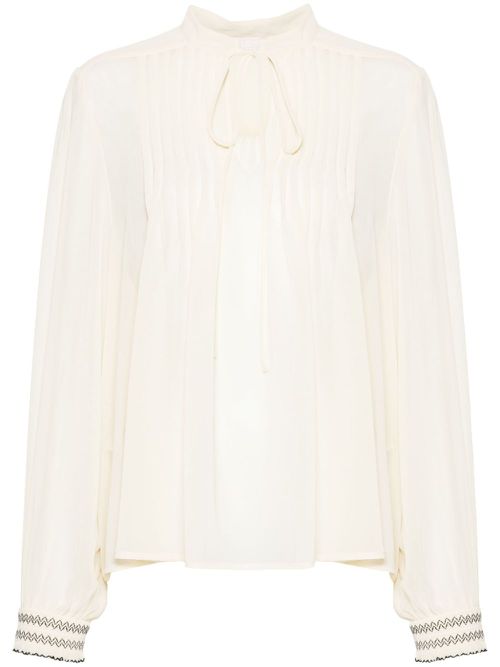 Georgette crepe blouse - Neutrals