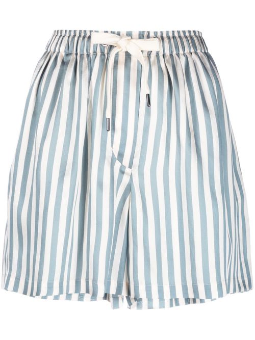 Striped drawstring-waist shorts - Blue