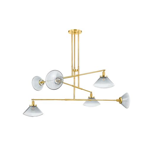Aged Brass Chandelier from the Mendon Collection