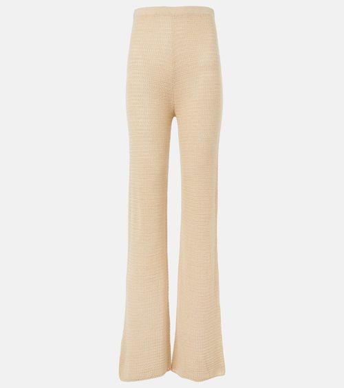 Lennon knitted cotton-blend flared pants