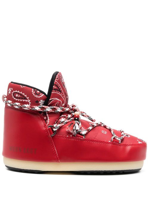 X Moon Boot bandana-print snow boots - Red
