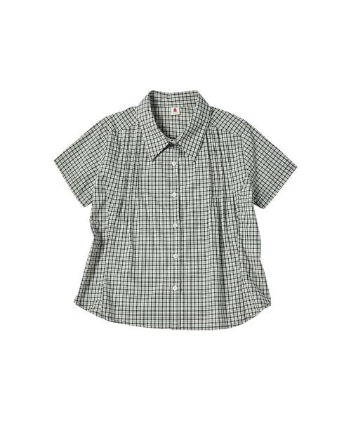 W PINTUCK CHECK HALF SHIRTS