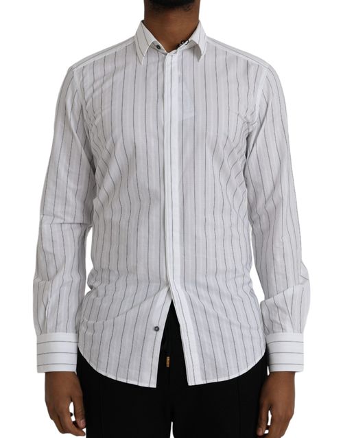 Pinstriped Cotton Shirt — White