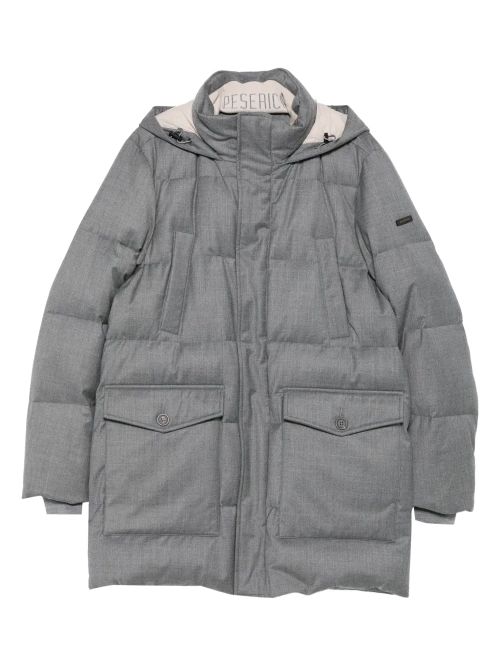 Quilted Wool Down Down Jacket — Grey