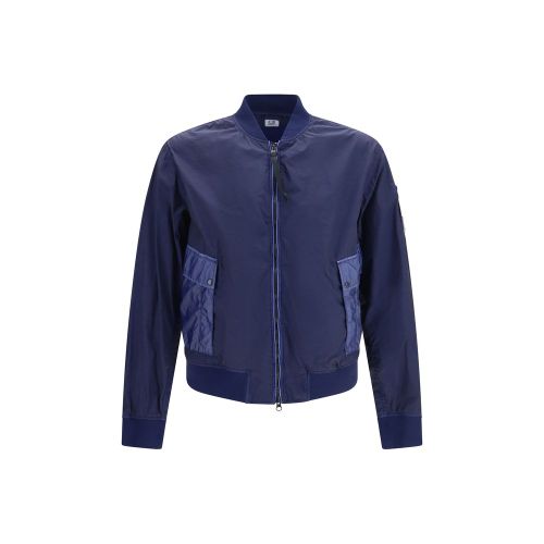 Bi-TM Mixed Lens Bomber Jacket — Blue
