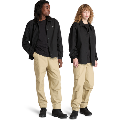 Timberland Unisex Woven Badge Ripstop Coach Jacket - Black Cotton