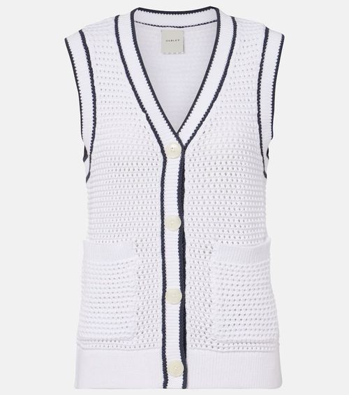 Leilani open-knit cotton-blend top