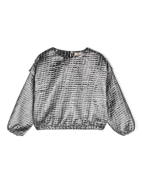 Metallic-jacquard top - Silver