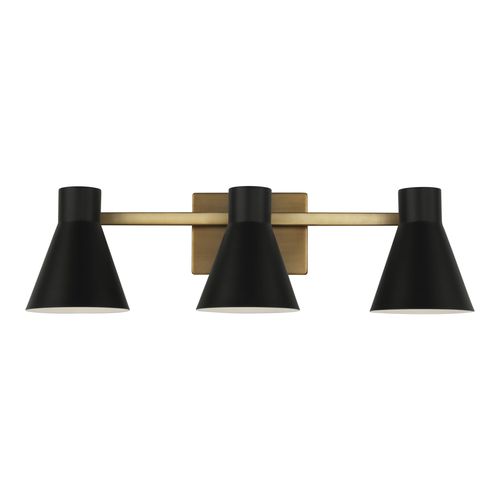 Satin Brass Three Light Wall Bath from the Towner Collection