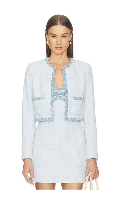 LoveShackFancy Azula Jacket in Baby Blue. 12. Also