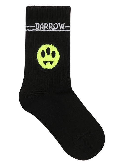 Intarsia knit-logo socks - Black