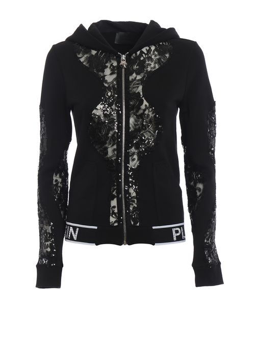 Akhya hoodie with sequined tulle