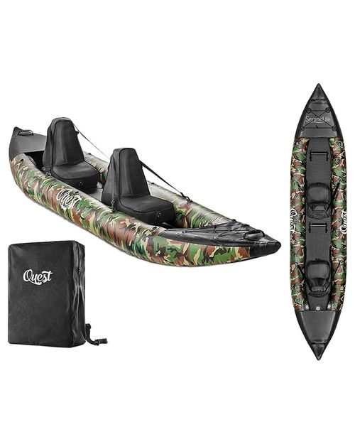 Serenelife 2-Person Camo Inflatable Kayak Set