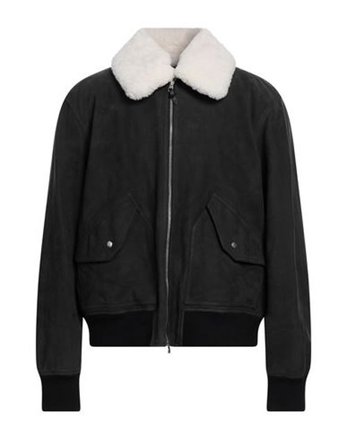 Man Jacket Black Size S Calfskin, Shearling, Merino Wool, Polyamide, Elastane