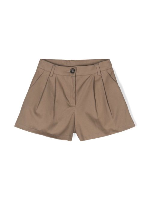 Pleated tailored shorts - Brown