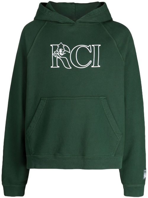 Vine logo-print hoodie - Green