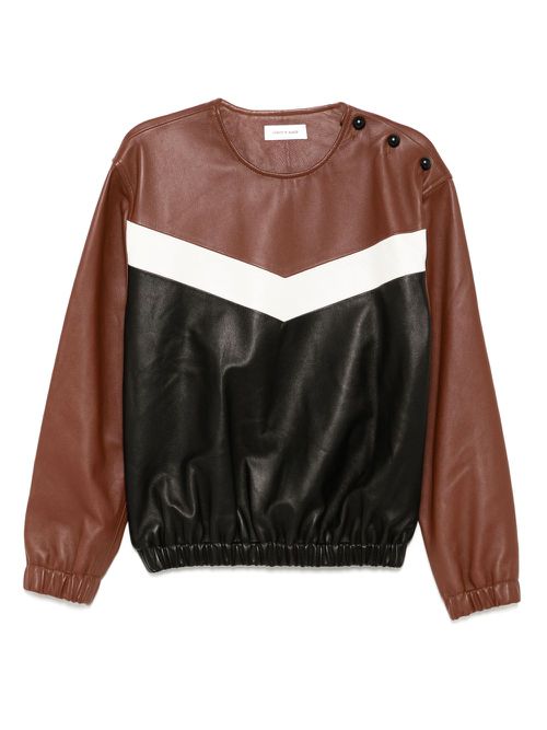 Ernest W. Baker 80s leather sweatshirt - Black