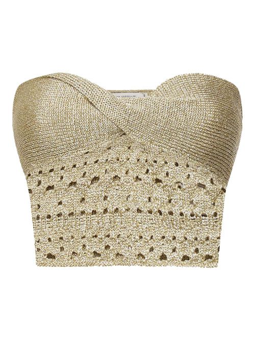 Metallic crochet top - Yellow