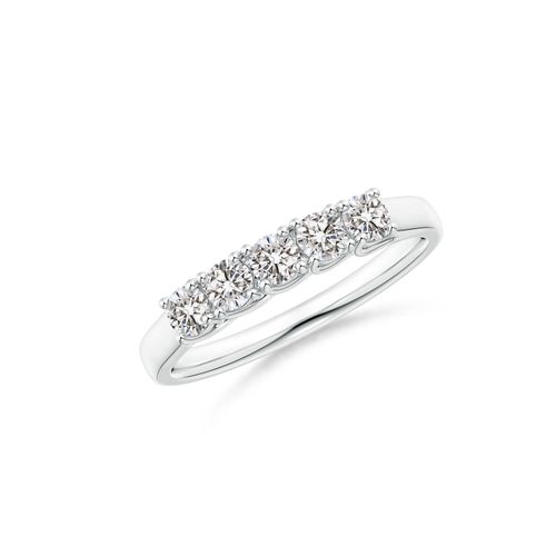 Angara 0.43 Carat Half Eternity Five Stone Diamond Wedding Band in Platinum
