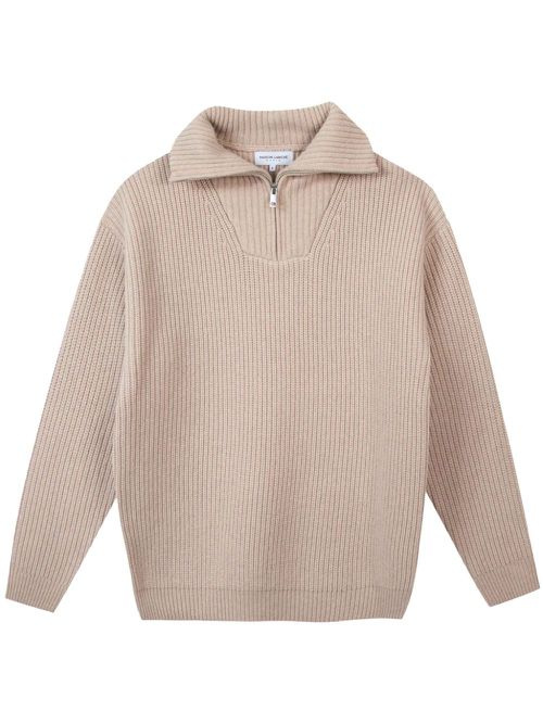 Ribbed wool jumper - Neutrals