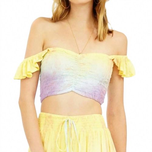 Hollie Crop Top In Dot Gradasi Yellow Sky Purple