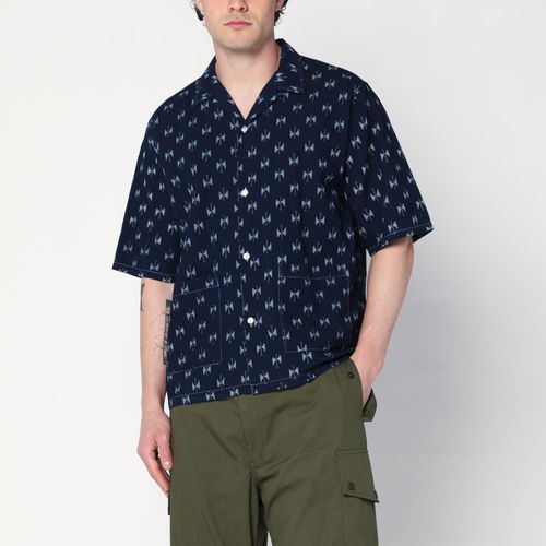 Blue denim shirt with bow ties