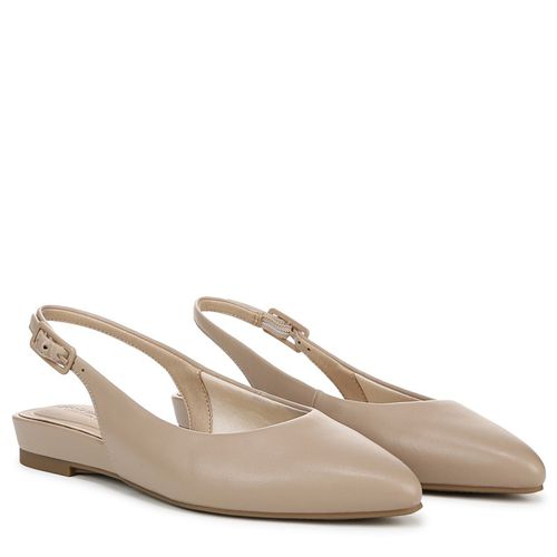 Women's Percy Slingback Flat Shoes (Taupe Faux Leather)