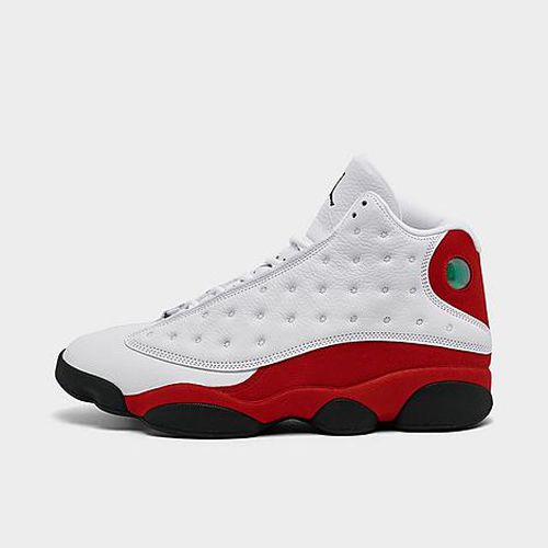 Men's Air Retro 13 Basketball Shoes in White/Black/True Red