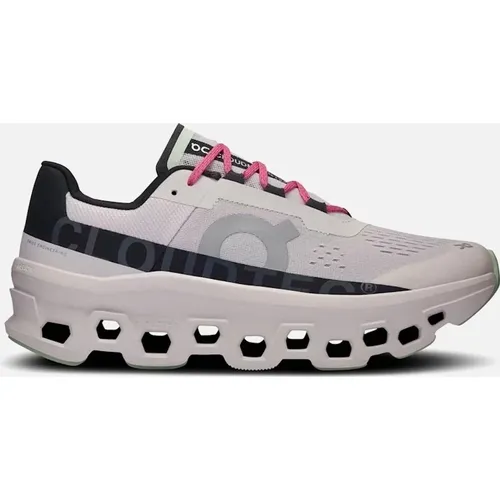 Men's On Running CloudMonster Trainers in Frost/Black - White - Size: UK 10.5 eu44