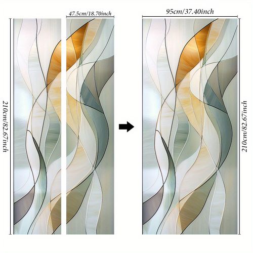 TEMU Modern Abstract Art Wall Stickers For Bedroom Door Decals - Removable Cool Hues Poster, Contemporary Paper Design, Rectangular Shape, No