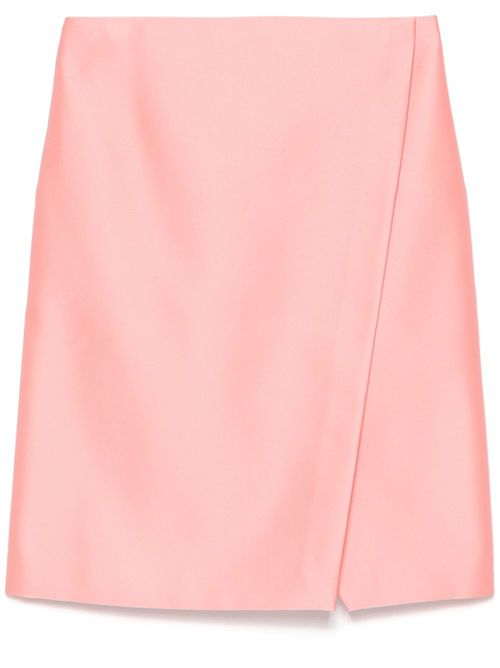 Duchess satin wrap mini skirt - Pink