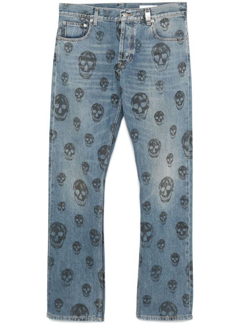 Skull-print jeans - Blue
