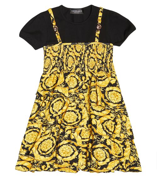 Versace Kids Barocco cotton-blend dress
